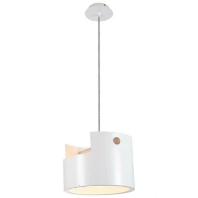 Image of Cube Ceiling Pendant Large 1x40W, White Metal, Wood
