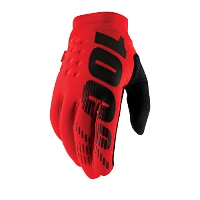 Image of 100% Brisker Cold Weather AW21 Kid&#039;s Full Finger Cycling Gloves Red Small