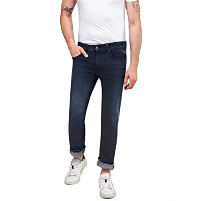 Image of Replay Grover Pants Straight leg jeans, Men&#039;s, Size: 32x32, Dark blue