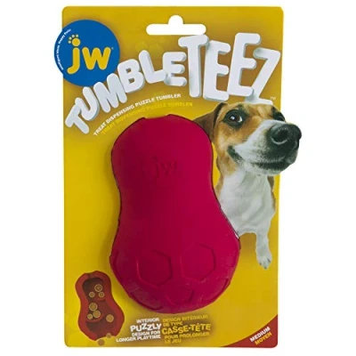 Image of JW Tumble Teez Dog Toy Treat Dispenser Interactive for Dogs Slow Release Medium Red