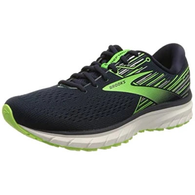 Image of Brooks Men&#039;s Defyance 12 Running Shoe, Peacoat Heron Green Gecko, 10.5 UK