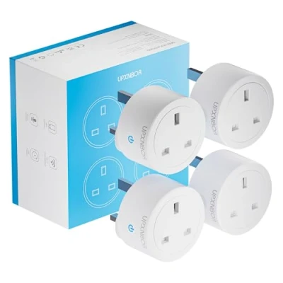 Image of UPXNBOR Smart Plug WiFi Outlet, Works with Amazon Alexa, Google Home, Wireless Socket Energy Monitoring, Timer &amp; APP Remote Control, 2.4GHz Wi Fi Only, 13A (4 Pack)