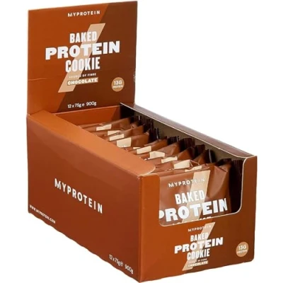 Image of MyVegan Double Chocolate Protein Cookies 13g Plant Based Protein, Vegan Friendly Snack, High Gluten Free, Dark Chunks, On the go 12 x 75g
