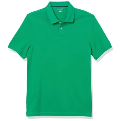 Image of Amazon Essentials Men&#039;s Slim Fit Cotton Pique Polo Shirt, Green, XXL
