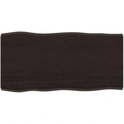 Image of vidaXL Table Top Dark Brown 80x40x(2 4) cm Treated Solid Wood Live Edge
