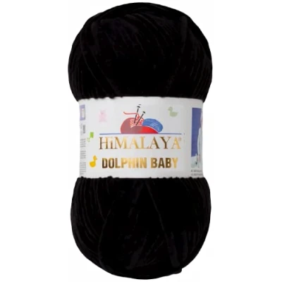 Image of Knitting Fine Himalaya Dolphin Baby Wool Yarn Cotton for Crochet (80311 Black)