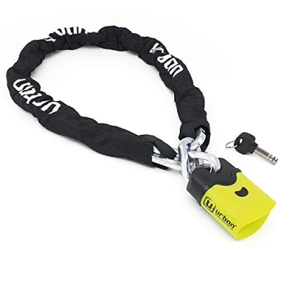 Image of Urban U4K120 Motorcycle Chain Lock Hardened Steel, ø0.39in, 3,93ft Long, Link Plus System, Textile Cover, Security Anti Theft Padlock, Double Locking, Scooter, Electric Bicycle, Containers, Gates