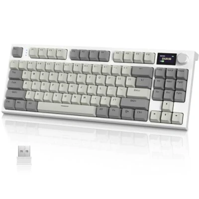 Image of VGN GAMEPOWER ATTACK SHARK K86 Wireless Mechanical Keyboard Apex Pro TKL 75%, 2.4G/Bluetooth/Wired Gaming M75, Gasket Mount with Color Display &amp; Knob, RGB Backlit, Hot Swappable Linear Switch