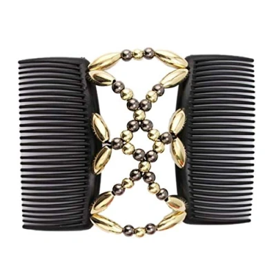 Image of Beads Hair Combs Magic Elastic Clips Stretchy Comb Double for Women Girls Accessory