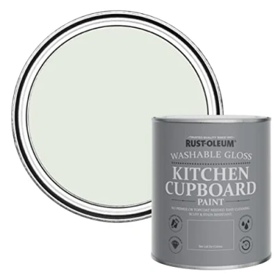 Image of Rust Oleum Green Kitchen Cupboard Paint in Gloss Finish Sage Mist 750ml
