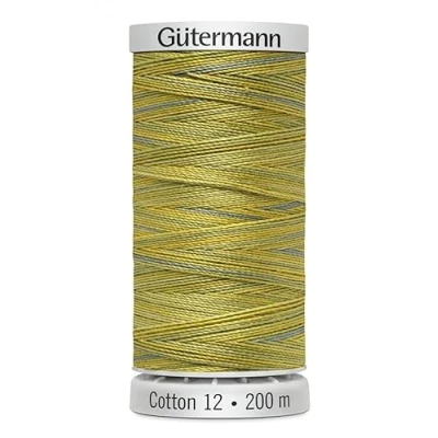 Image of Gutermann No 12 Sulky Cotton Embroidery Thread 200m 4017 Green, Yellow Each