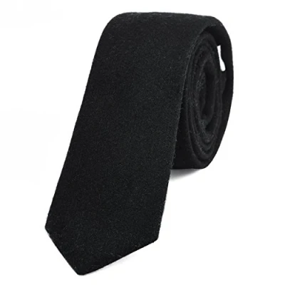 Image of DonDon Narrow Men&#039;s Cotton Tie 2.36 inch 6 cm black