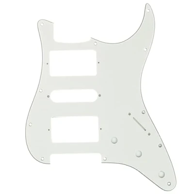 Image of Musiclily Pro 11 Hole HSH Guitar Strat Pickguard for Fender American/Mexican Standard Stratocaster Modern Style, 3Ply Parchment