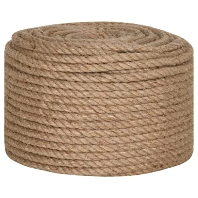 Image of vidaXL Natural Jute Rope 10mm 250m Versatile and Biodegradable, Excellent for Agriculture, Shipping, Decking Home Use