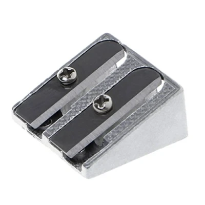 Image of Metal Bevelled Double Hole Pencil Sharpener School Office Stationery