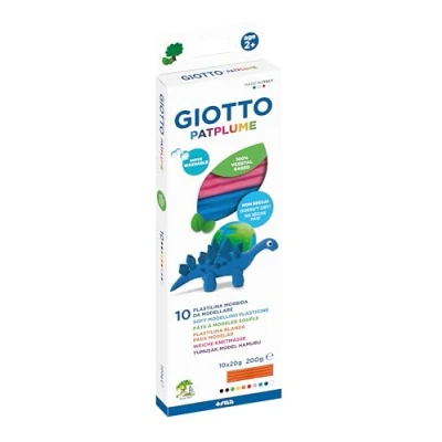 Image of GIOTTO Patplume Soft Modelling Clay, 10 Assorted Colours, 20g, Vegetable Based Formula, Super Washable, Ideal for Children, Parties and Schools, 7.05oz