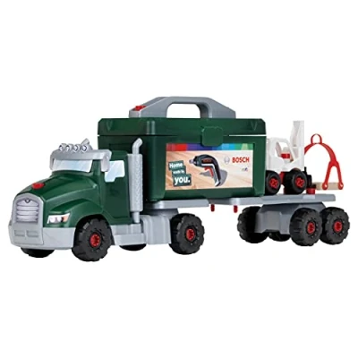 Image of Theo Klein 8640 Bosch screw truck play set with Ixolino I construction Toys tools, forklift and crane Dimensions: 70 cm x 13.83 22.25 for children aged 3 over