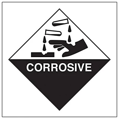 Image of V Safety Hazard diamond Corrosive 200x200mm Magnetic Sign