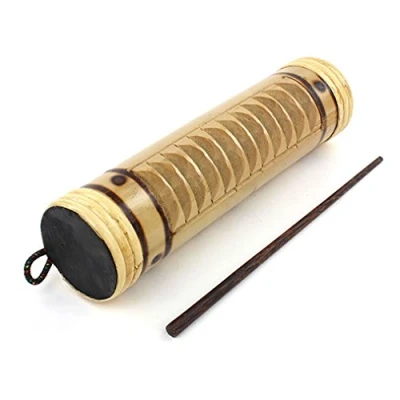 Image of Bamboo Guiro and Shaker with Stick Fair Trade Percussion Shaking Instrument
