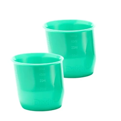 Image of Doidy Mini Cup Set of 2, for Newborn &amp; Baby 0 Months +, Open Measuring Suitable Water Milk, Ergonomic Slanted Design Feeding Liquids (Pink)