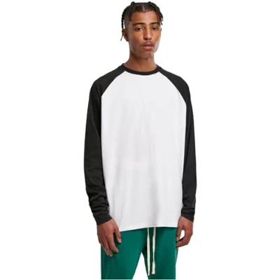 Image of Urban Classics Long sleeved top, Men&#039;s, Size: Small, White/black
