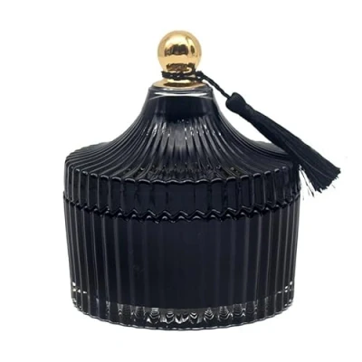 Image of The Leonardo Collection Pomegranate Noir Scented Wax Candle Luxury Fragrance Elegant Decorated Container