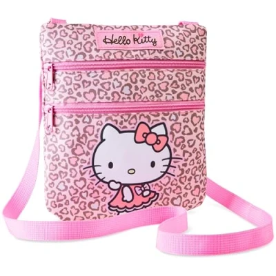 Image of Hello Kitty Crossbody Bag for Girls Adjustable Strap 2 Pockets Gifts