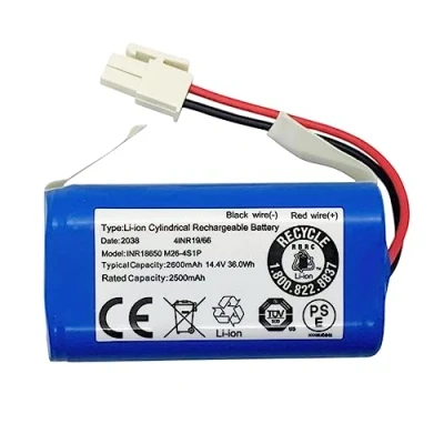 Image of HJGHY 14.4V/14.8V Replacement Battery for Robot Vacuum Cleaners 2600mAh 2800mAh 3200mAh 3500mAh 3800mAh 4000mAh Lithium Li ion Rechargeable Spare Battery,14.4V2600mAh