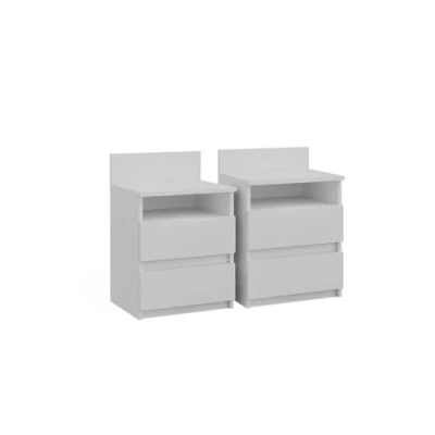 Image of Vicco Nightstand Monty, White, 39.6 x 59.1 cm Set of 2