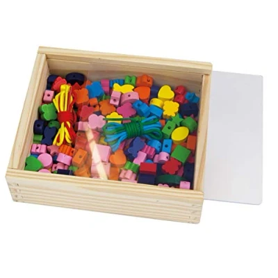 Image of SIMM Spielwaren Lena 32020 wooden beads craft set, 164 pieces in a box