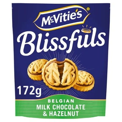 Image of McVities Blissfuls Milk Chocolate and Hazelnut Biscuits 172g 44824