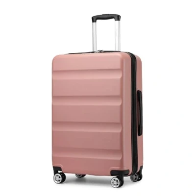 Image of Kono 24 Inch Expandable Hard Shell Suitcase TSA 3 Digit Lock Lightweight &amp; Durable 4 Dual Spinner Wheels Perfect for Travel Business (Nude,65x43.5x25cm)