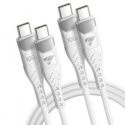 Image of USB C to Cable, 100W 5A Type Fast Charging Cable [2M/2Pack] Charger Charge Braided for iPhone 15 Pro Max/Plus MacBook Pro/Air iPad Samsung Galaxy S24 S23 Ultra S22