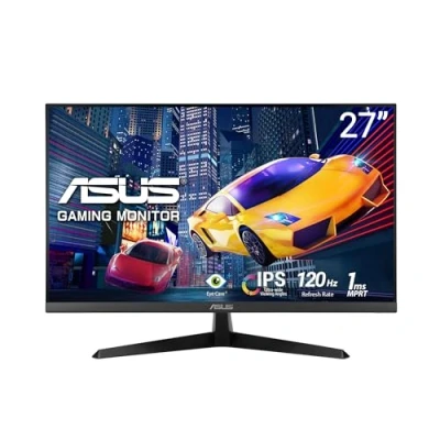 Image of ASUS VY279HGR Eye Care Gaming Monitor 27 inch FHD (1920x1080), IPS, 120Hz OC, SmoothMotion, 1ms MPRT, Adaptive Sync, Plus, Blue Light Filter, Flicker Free, antibacterial treatment
