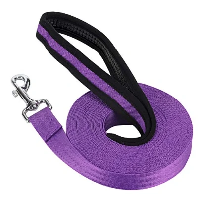 Image of Vivifying Dog Training Lead Leash, 32FT/10M Long Nylon Leash for Pet Tracking Obedience (Purple)