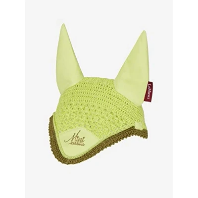 Image of LeMieux Mini Fly Hood in Kiwi with Soft Lycra Ears Close Knit Crochet Comfortable Fit Equestrian Mask Sport Horse Wear