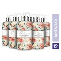 Image of Baylis &amp; Harding Royale Garden Peach Peony Jasmine Hand Wash, 500 ml (Pack of 6) Vegan Friendly