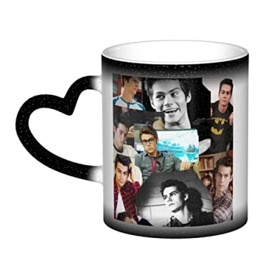 Image of LOUJIN Dylan O&#039;Brien Personalized Magic Mug Starry Sky Color Changing Mug, Heat Sensitive Coffee 11 oz Black