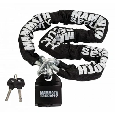 Image of Mammoth Motorcycle Scooter Motorbike Heavy Duty Security Lock &amp; Chain 1.2m (Black)