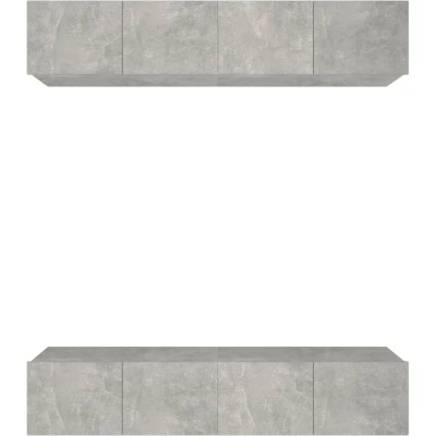 Image of vidaXL TV Cabinets 4 pcs Concrete Grey 80x30x30 cm Engineered Wood