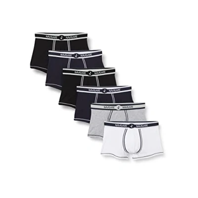 Image of Navigare 312 Men&#039;s Boxer Briefs,Pack of 6, Multicolor (White / Black Blue Grey), X Large