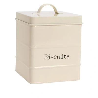 Image of Cream Vintage Metal Biscuit Tin By Harbour Housewares