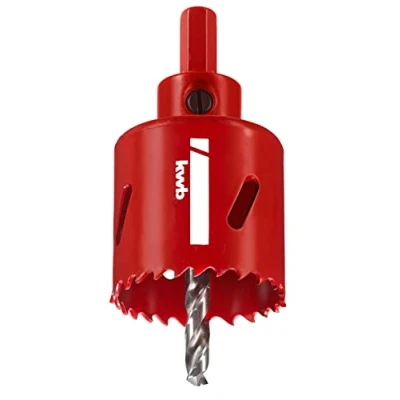 Image of kwb HSS bi metal hole saw Ø 45 mm with progressive vario toothing, high precision, hexagonal shank, 38 cutting depth and centre bit