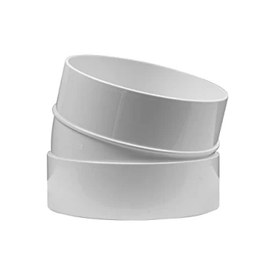 Image of Vent Systems 100 mm / 4&quot; inch White Plastic 15 Degree Elbow Bend Duct Pipe Connector for Flexible or Straight Pipe, Round Joint Tube Ventilation Hose ABS PVC Ducting