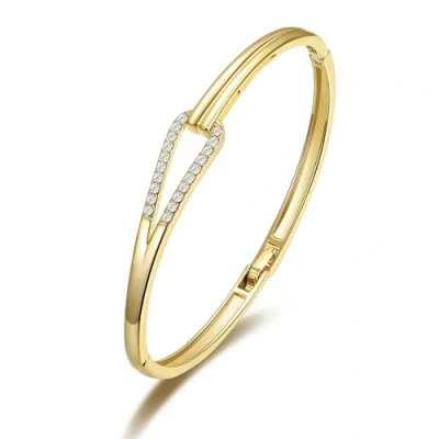 Image of Philip Jones Gold Plated Link Bangle Created with Zircondia® Crystals (7 Inch)
