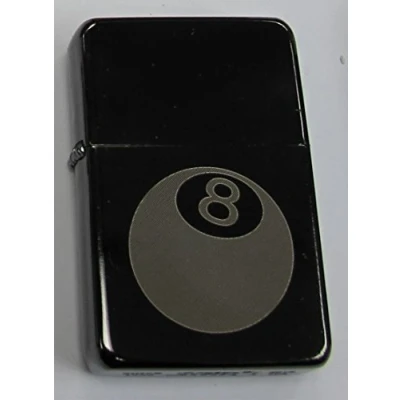 Image of Lucy G BLACK 8 BALL POOL SNOOKER 295 PERSONALISED STAR PETROL LIGHTER IN GIFT TIN ENGRAVED FREE OF CHARGE