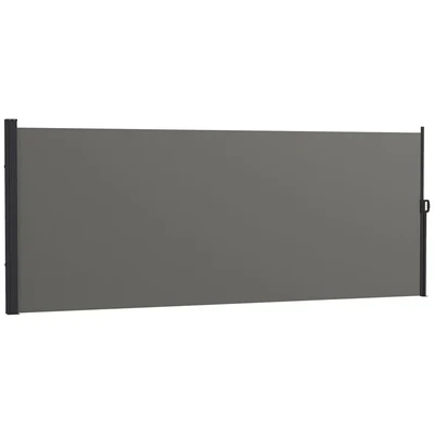 Image of Outsunny Side Awning Adjustable Length Privacy Screen 400 x 160cm Dark Grey