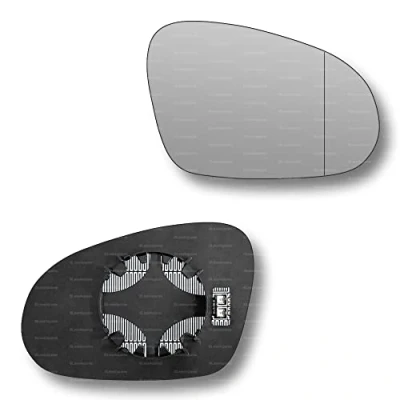 Image of Less4spares Replacement Wing Mirror Glass Right Compatible with VW Eos 2006 2008 CLIP ON Driver Off side Heated Blind Spot
