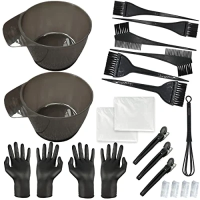Image of Mauts Hair Dye Coloring Set, Tinting Comb and Mixing Brush Bowl,Ear Cover Spoon Clips Gloves Disposable shawl，DIY Salon.
