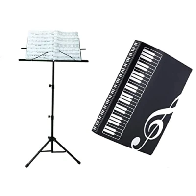Image of LYTIVAGEN A4 Size Music Folder Piano Score Waterproof File 40 Pockets Sheet Storage for Choir Chorus (Black)